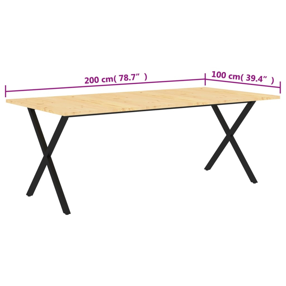 Produktbild för Bordsskiva 200x100x2,5 cm massiv furu
