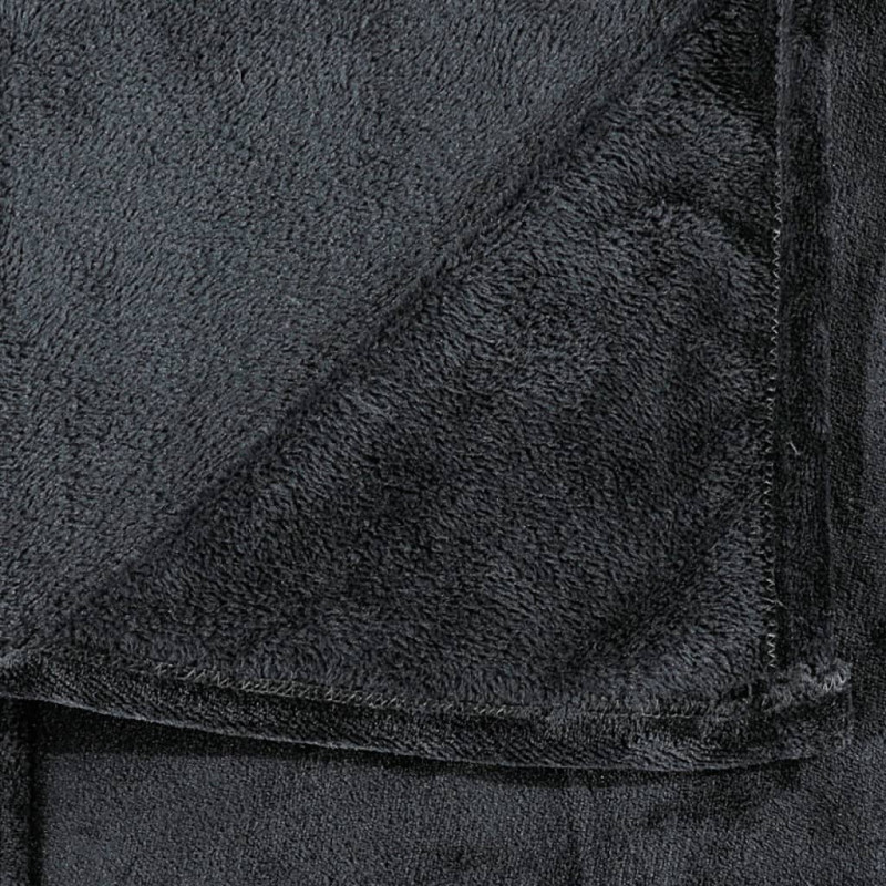 Produktbild för Filt svart 150x200 cm polyester