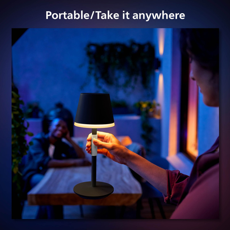 Produktbild för Hue Go Portabel bordslampa Svart/Mörkgrå