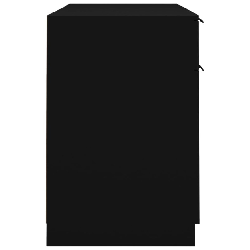Produktbild för Skrivbord med hurts svart konstruerat trä