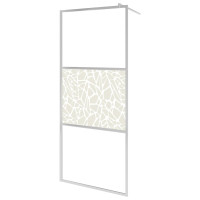 Produktbild för Duschvägg med hylla krom 100x195 cm ESG-glas&aluminium