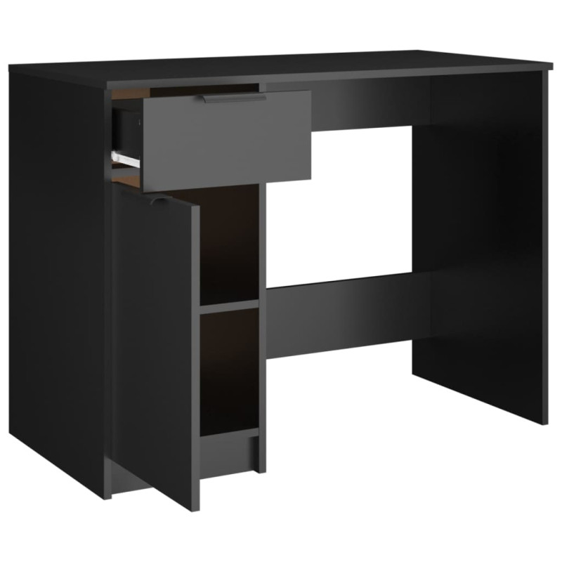 Produktbild för Skrivbord svart 100x50x75 cm konstruerat trä