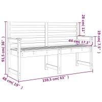 Produktbild för Trädgårdsbänk grå 159,5x48x91,5 cm massiv furu