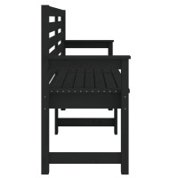 Produktbild för Trädgårdsbänk svart 159,5x48x91,5 cm massiv furu