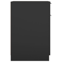 Produktbild för Skrivbordskåp svart 33,5x50x75 cm konstruerat trä
