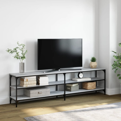 vidaXL Tv-bänk grå sonoma 180x30x50 cm konstruerat trä och metall