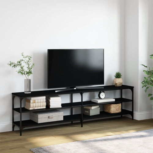 vidaXL Tv-bänk svart 180x30x50 cm konstruerat trä och metall