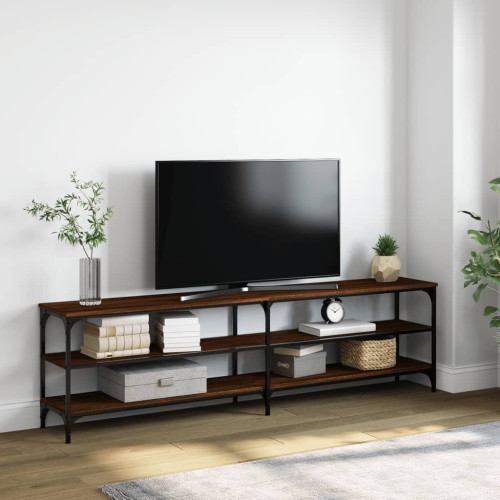vidaXL Tv-bänk brun ek 180x30x50 cm konstruerat trä och metall
