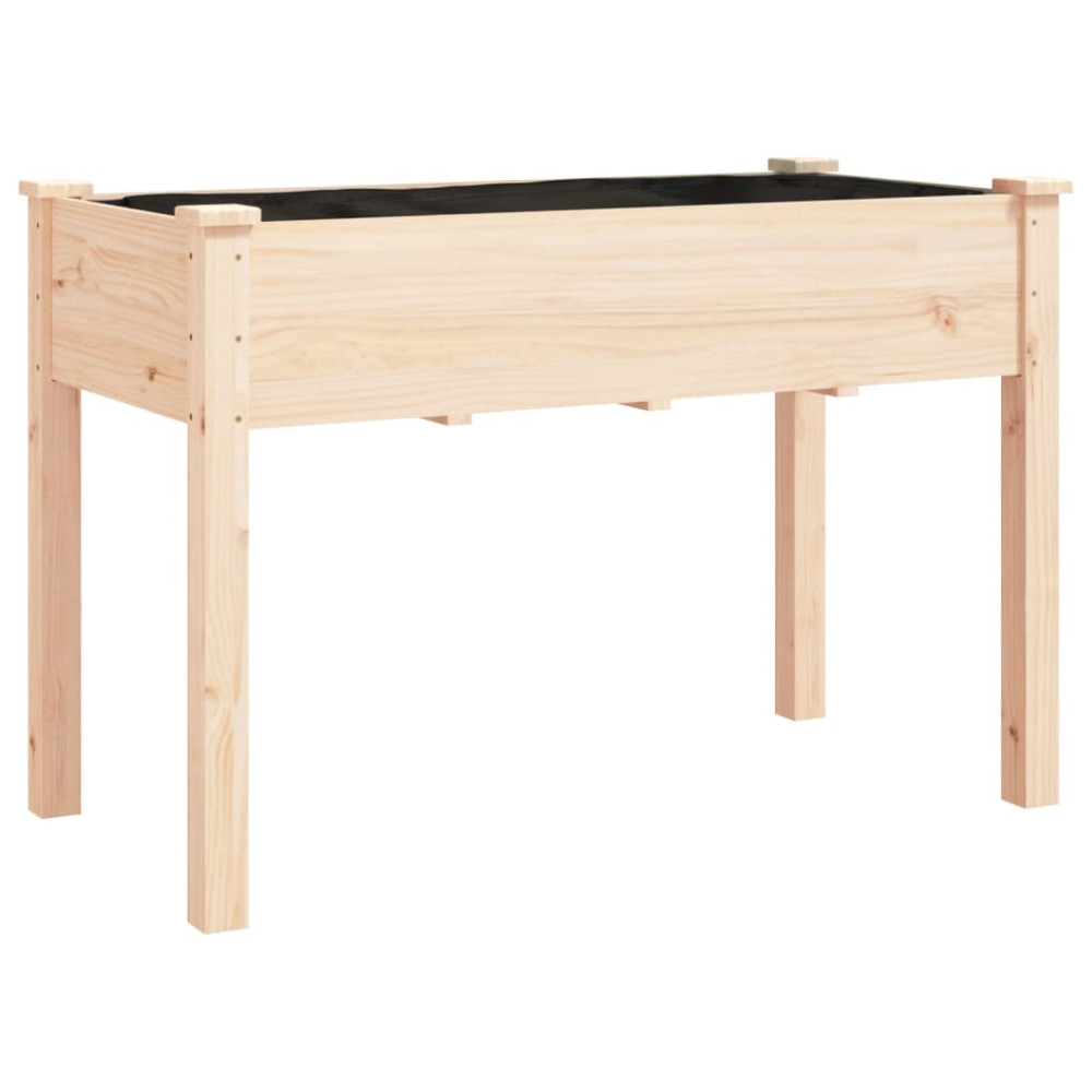 Produktbild för Odlingslåda på hjul med foder 118x59x80 cm massivt granträ