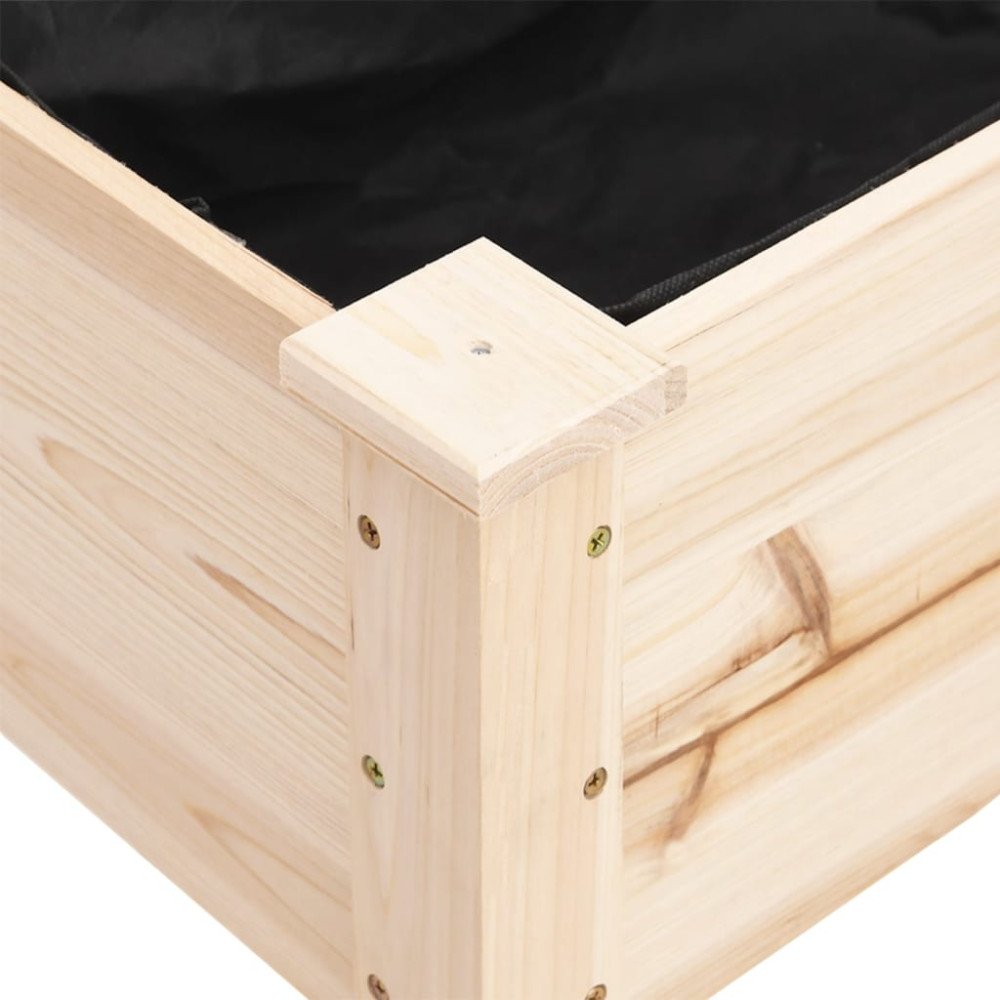 Produktbild för Odlingslåda på hjul med foder 118x59x80 cm massivt granträ