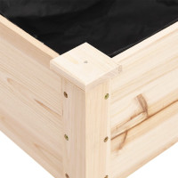 Produktbild för Odlingslåda på hjul med foder 118x59x80 cm massivt granträ