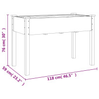 Produktbild för Odlingslåda på hjul med foder 118x59x80 cm massivt granträ