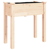 Produktbild för Odlingslåda på hjul med foder 71x37x80 cm massivt granträ