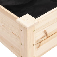 Produktbild för Odlingslåda på hjul med foder 71x37x80 cm massivt granträ