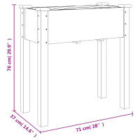 Produktbild för Odlingslåda på hjul med foder 71x37x80 cm massivt granträ