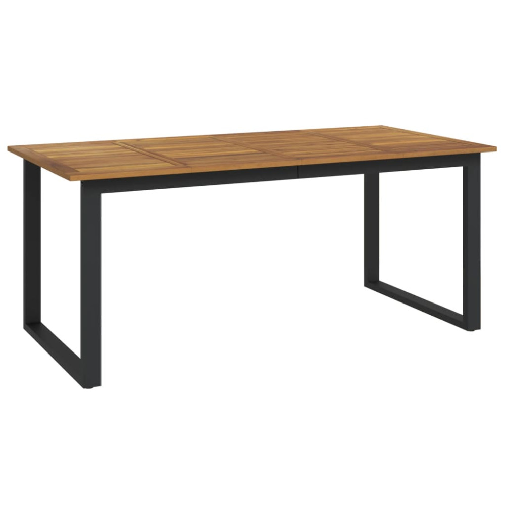 Produktbild för Trädgårdsbord med U-formade ben 180x90x75 cm massivt akaciaträ