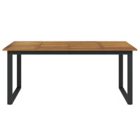 Produktbild för Trädgårdsbord med U-formade ben 180x90x75 cm massivt akaciaträ