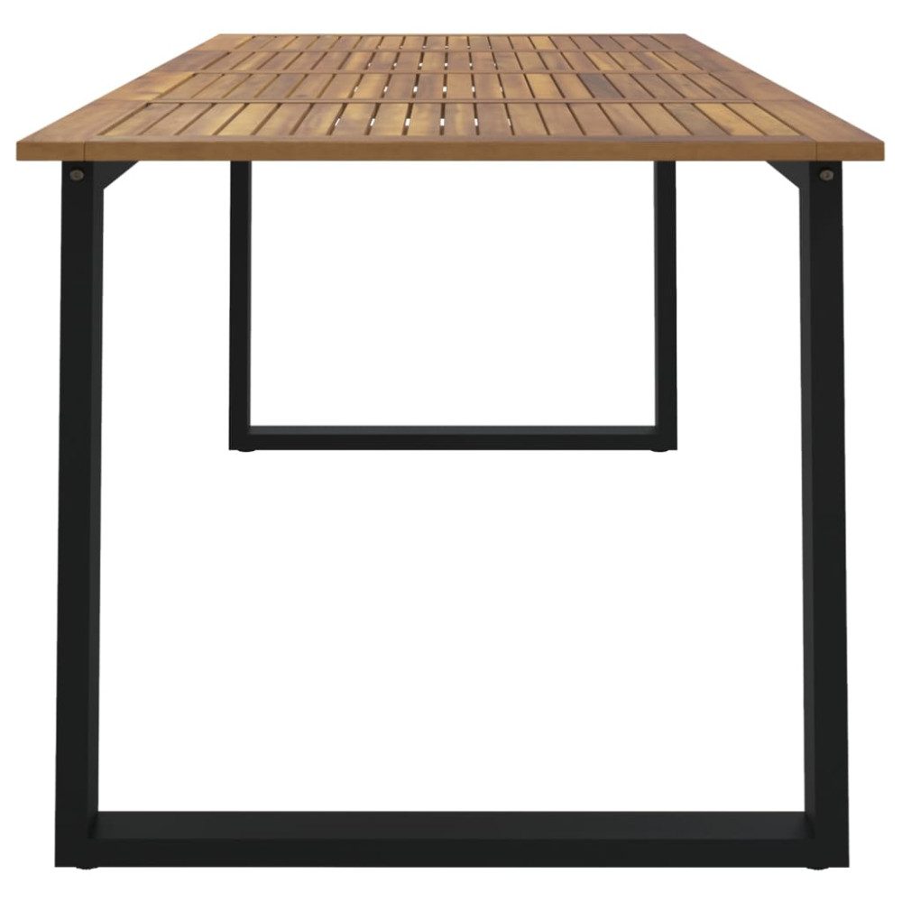 Produktbild för Trädgårdsbord med U-formade ben 180x90x75 cm massivt akaciaträ