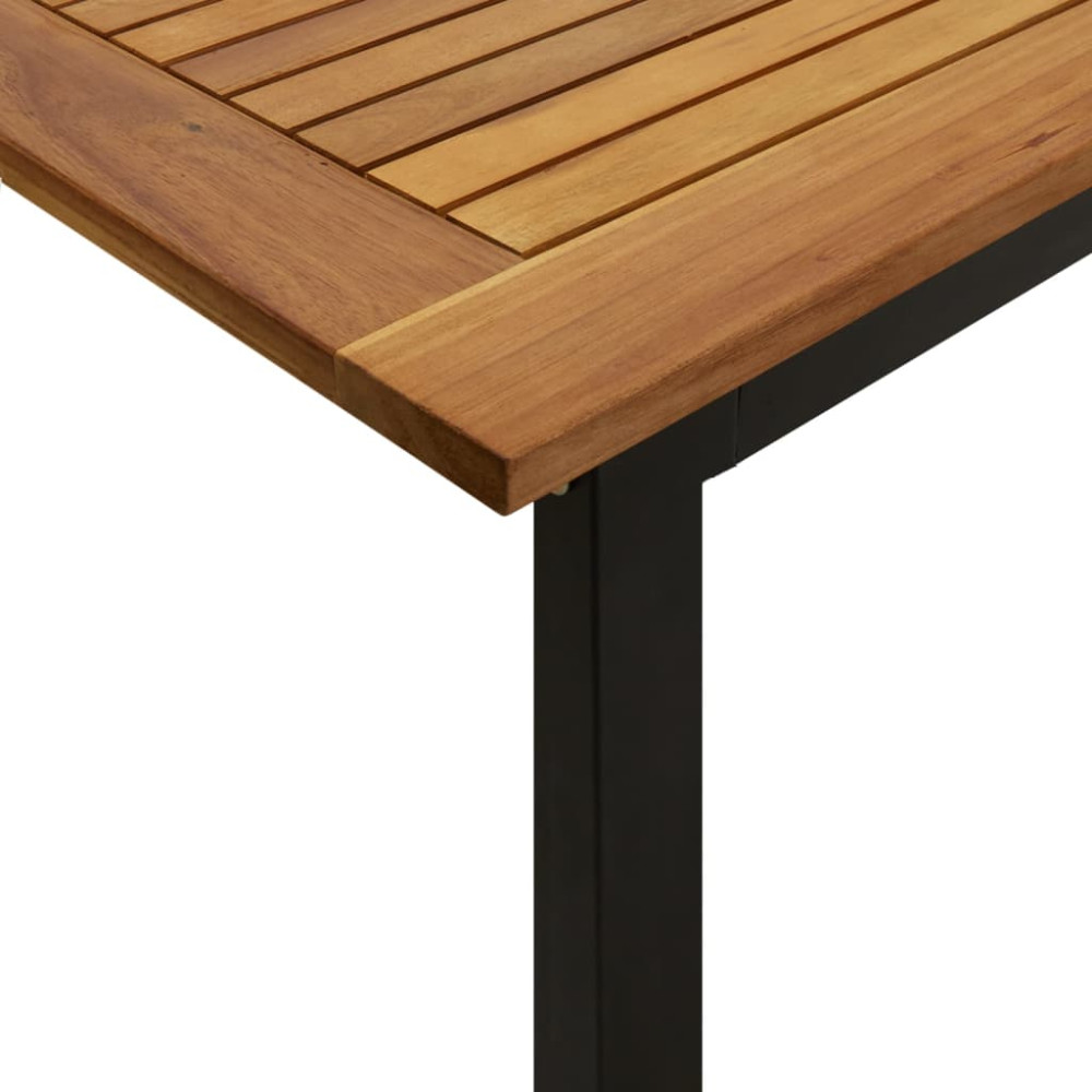 Produktbild för Trädgårdsbord med U-formade ben 180x90x75 cm massivt akaciaträ
