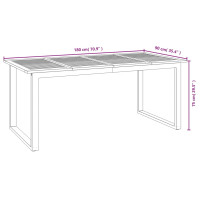 Produktbild för Trädgårdsbord med U-formade ben 180x90x75 cm massivt akaciaträ