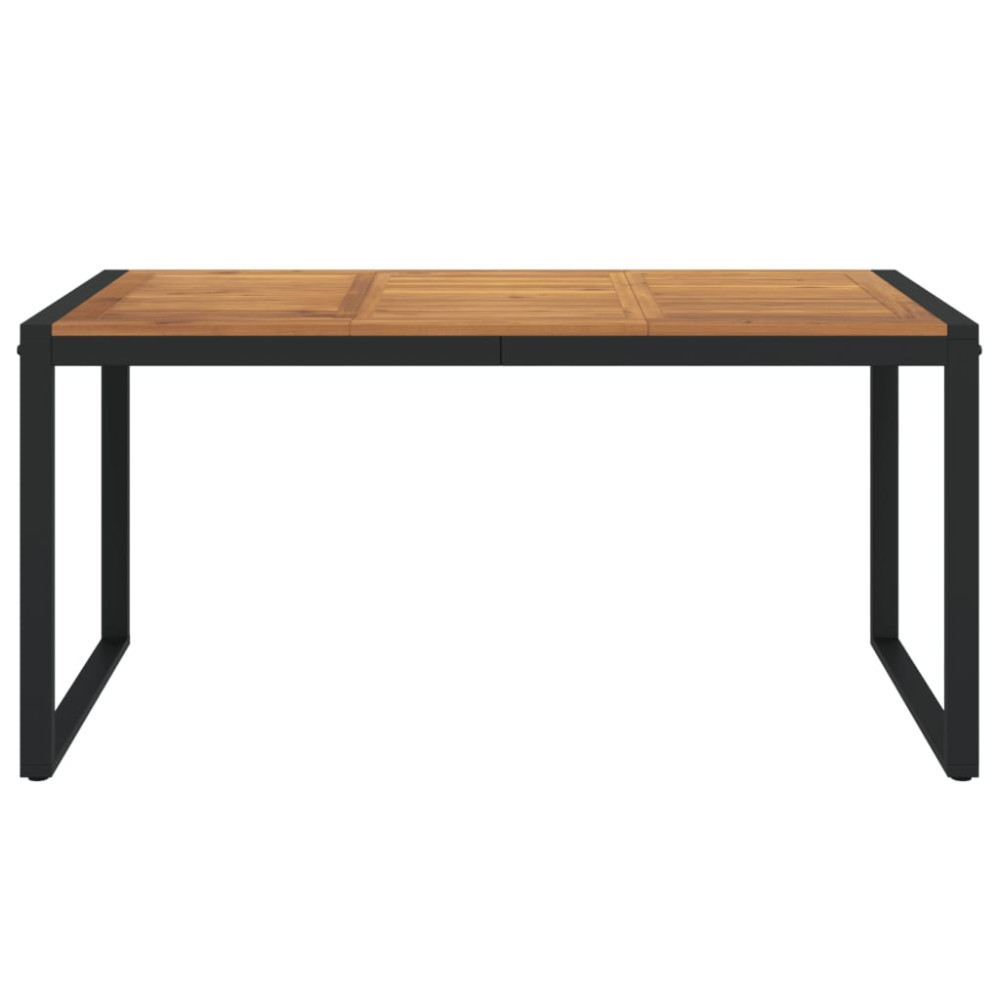 Produktbild för Trädgårdsbord med U-formade ben 160x80x75 cm massivt akaciaträ