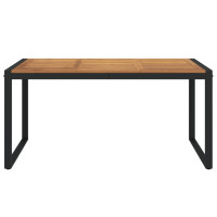 Produktbild för Trädgårdsbord med U-formade ben 160x80x75 cm massivt akaciaträ