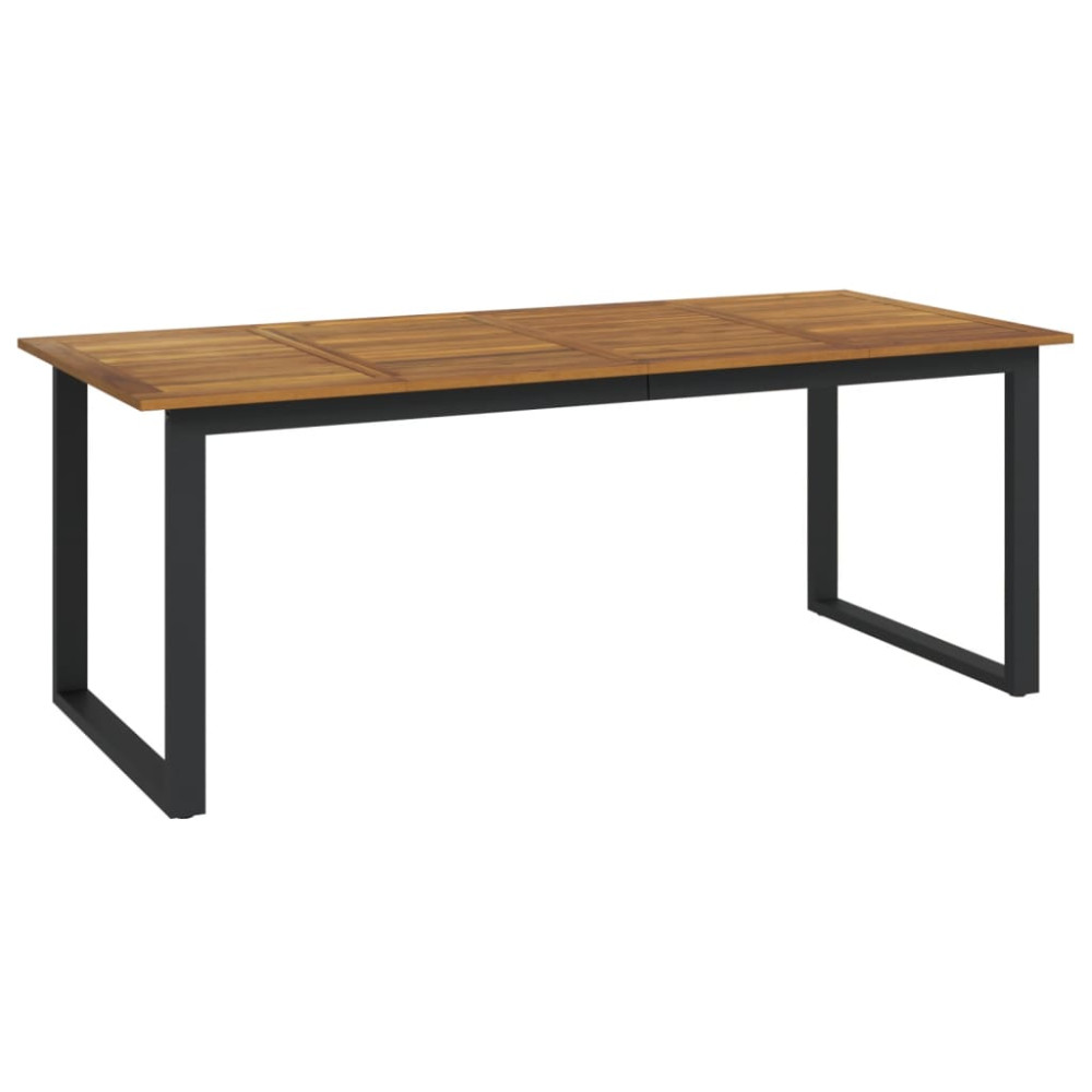 Produktbild för Trädgårdsbord med U-formade ben 200x90x75 cm massivt akaciaträ