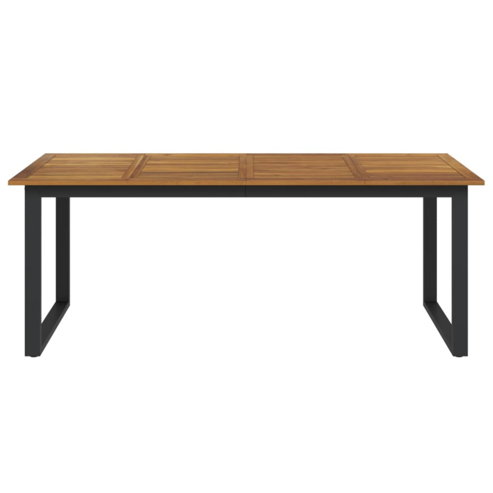 Produktbild för Trädgårdsbord med U-formade ben 200x90x75 cm massivt akaciaträ