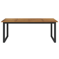 Produktbild för Trädgårdsbord med U-formade ben 200x90x75 cm massivt akaciaträ