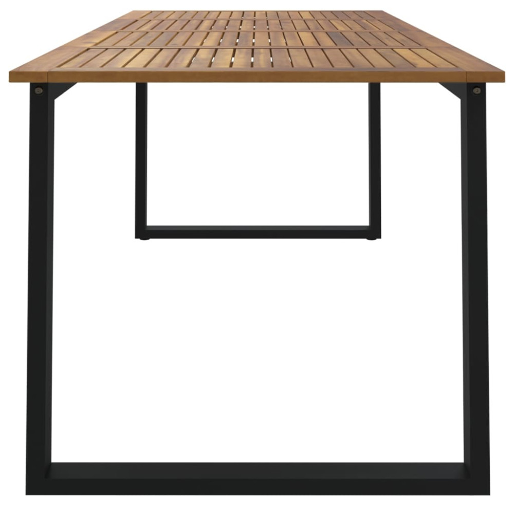 Produktbild för Trädgårdsbord med U-formade ben 200x90x75 cm massivt akaciaträ