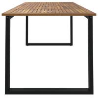 Produktbild för Trädgårdsbord med U-formade ben 200x90x75 cm massivt akaciaträ