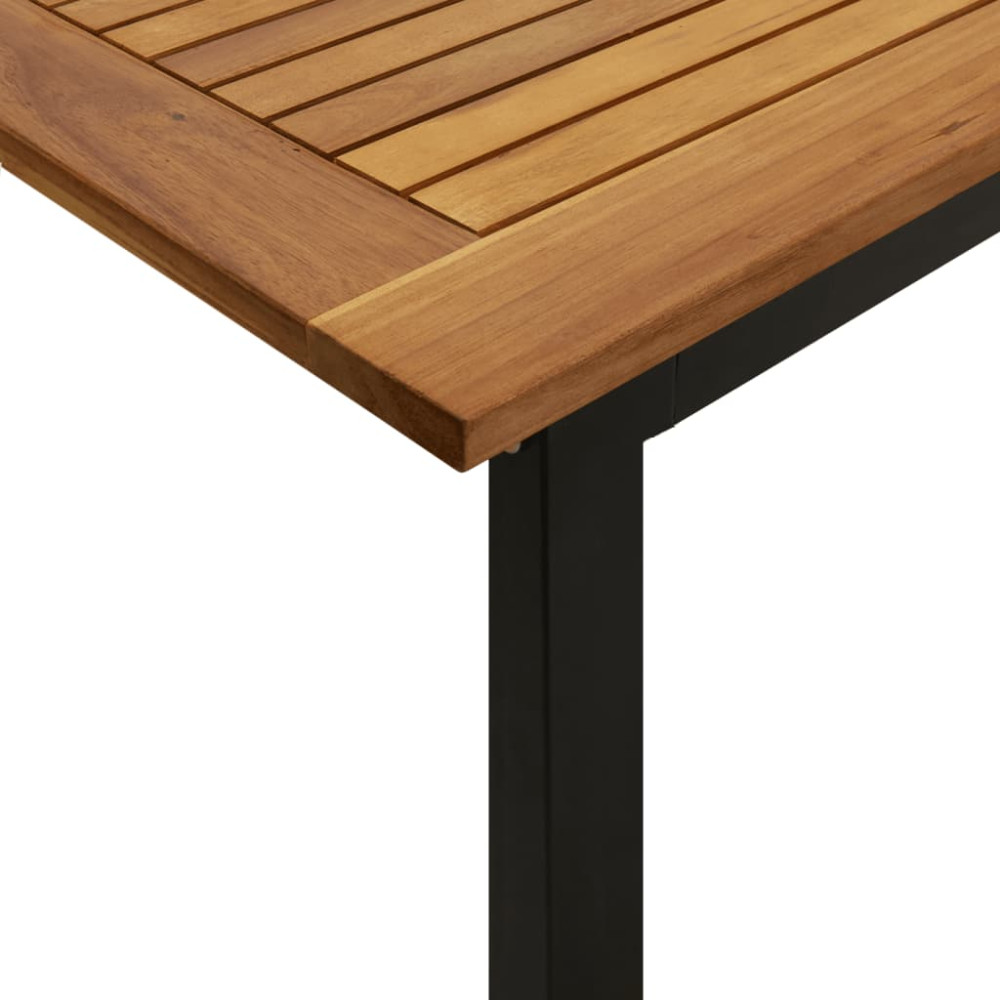 Produktbild för Trädgårdsbord med U-formade ben 200x90x75 cm massivt akaciaträ