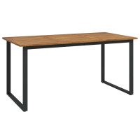 Produktbild för Trädgårdsbord med U-formade ben 160x80x75 cm massivt akaciaträ