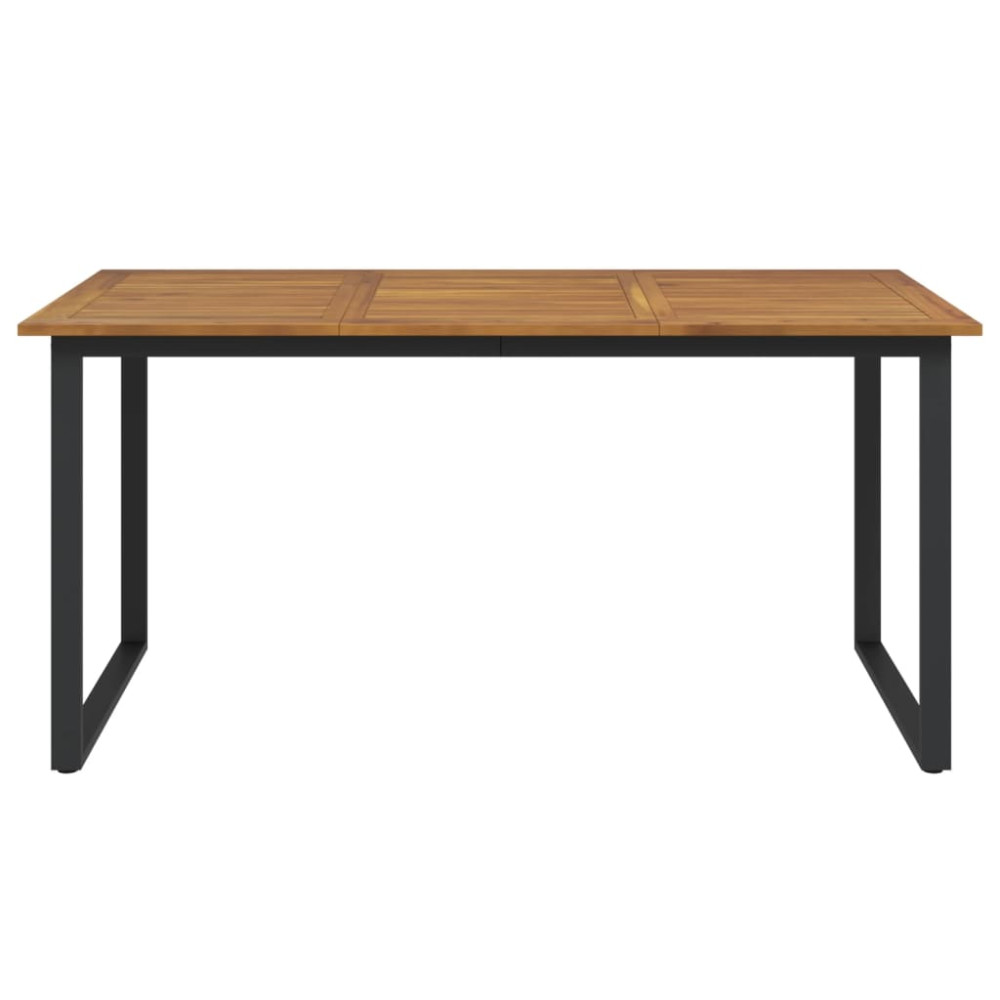 Produktbild för Trädgårdsbord med U-formade ben 160x80x75 cm massivt akaciaträ