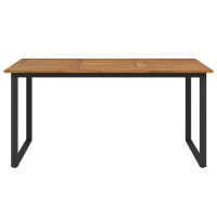 Produktbild för Trädgårdsbord med U-formade ben 160x80x75 cm massivt akaciaträ