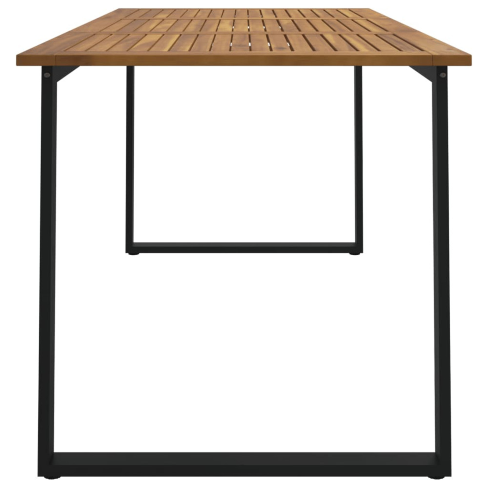 Produktbild för Trädgårdsbord med U-formade ben 160x80x75 cm massivt akaciaträ