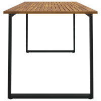 Produktbild för Trädgårdsbord med U-formade ben 160x80x75 cm massivt akaciaträ