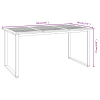 Produktbild för Trädgårdsbord med U-formade ben 160x80x75 cm massivt akaciaträ