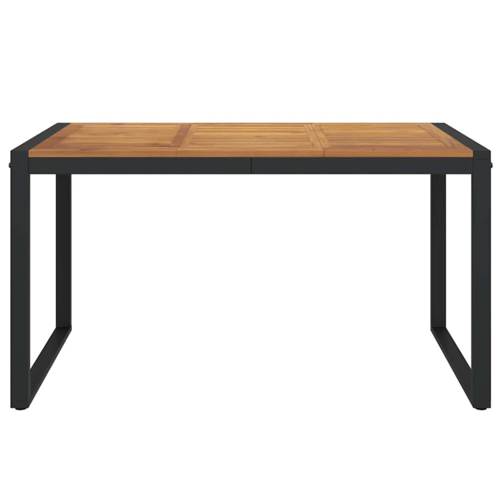 Produktbild för Trädgårdsbord med U-formade ben 140x80x75 cm massivt akaciaträ