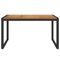 Produktbild för Trädgårdsbord med U-formade ben 140x80x75 cm massivt akaciaträ