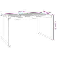 Produktbild för Trädgårdsbord med U-formade ben 140x80x75 cm massivt akaciaträ
