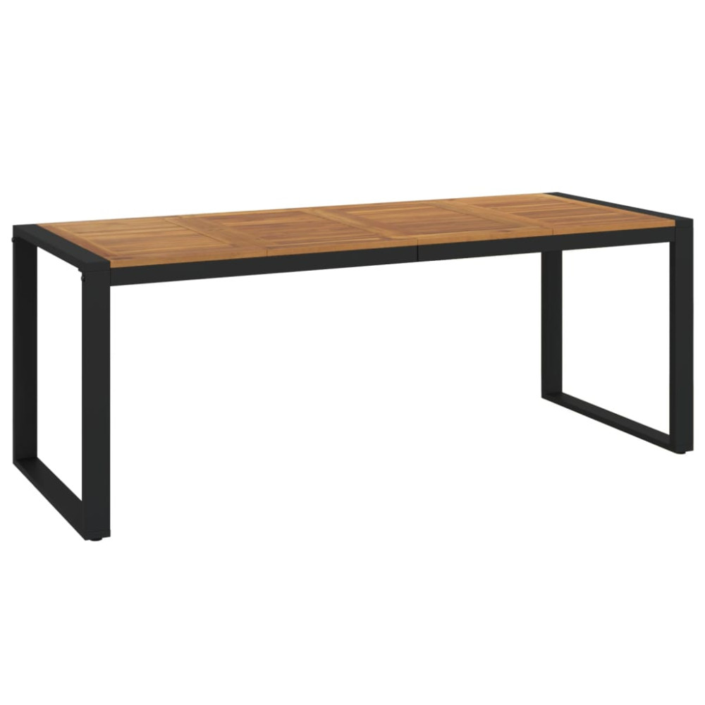 Produktbild för Trädgårdsbord med U-formade ben 200x90x75 cm massivt akaciaträ