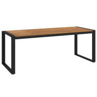 Produktbild för Trädgårdsbord med U-formade ben 200x90x75 cm massivt akaciaträ