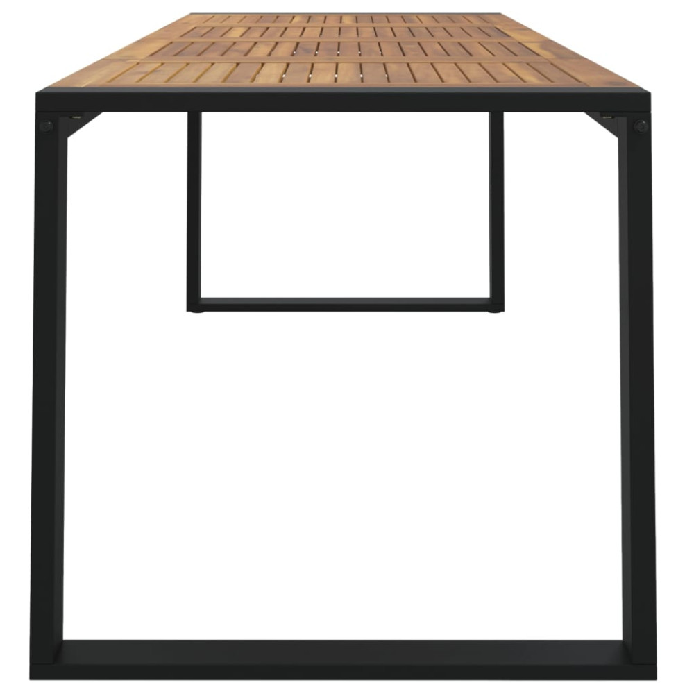 Produktbild för Trädgårdsbord med U-formade ben 200x90x75 cm massivt akaciaträ
