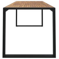 Produktbild för Trädgårdsbord med U-formade ben 200x90x75 cm massivt akaciaträ