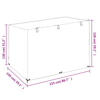 Produktbild för Överdrag för hammock 12 öljetter 215x150x130/150 cm polyeten