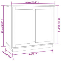 Produktbild för Skänk betonggrå 80x34x75 cm konstruerat trä