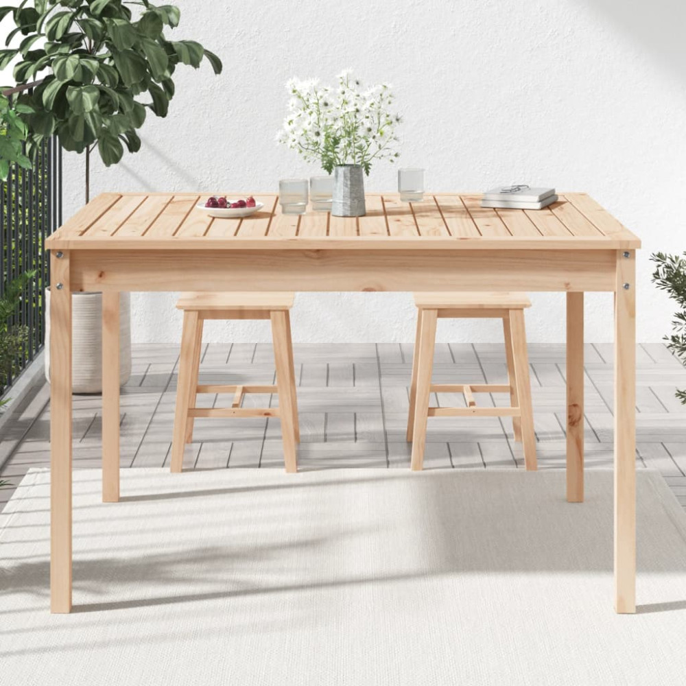 Produktbild för Trädgårdsbord 121x82,5x76 cm massiv furu