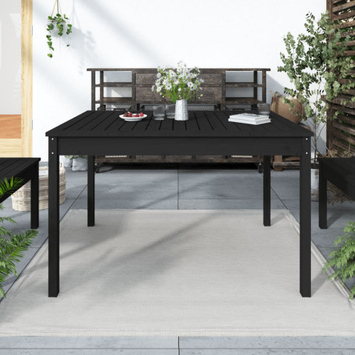 vidaXL Trädgårdsbord svart 121x82,5x76 cm massiv furu