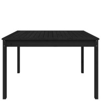 Miniatyr av produktbild för Trädgårdsbord svart 121x82,5x76 cm massiv furu